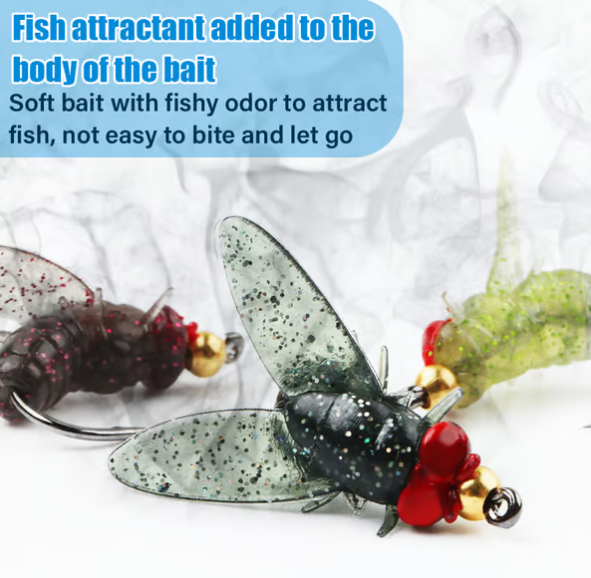 🔥Simulated Flies Fishing Attractor Bait Hook