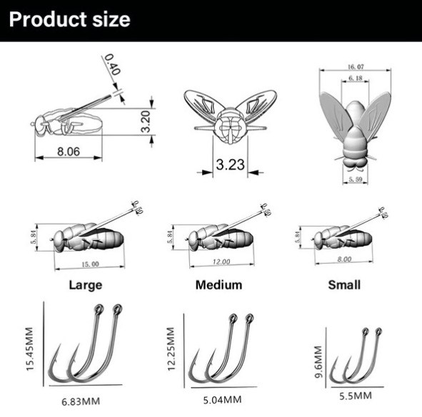 🔥Simulated Flies Fishing Attractor Bait Hook