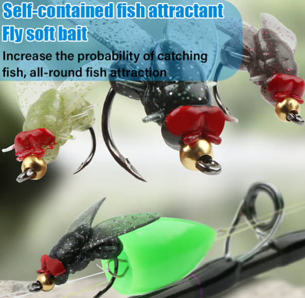 🔥Simulated Flies Fishing Attractor Bait Hook