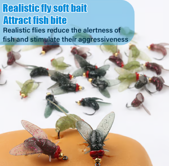 🔥Simulated Flies Fishing Attractor Bait Hook