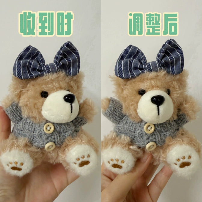 HAVEROSE original niche bear bag pendant high-grade rex rabbit fur schoolbag pendant creative keychain female